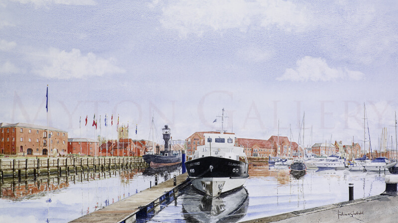 Hull Marina And Spurn Lightship picture by artist John Gledhill