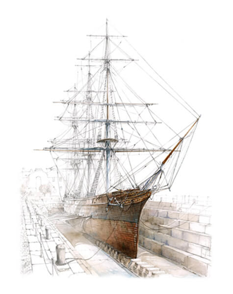 Cutty Sark tea clipper ship by David Bell