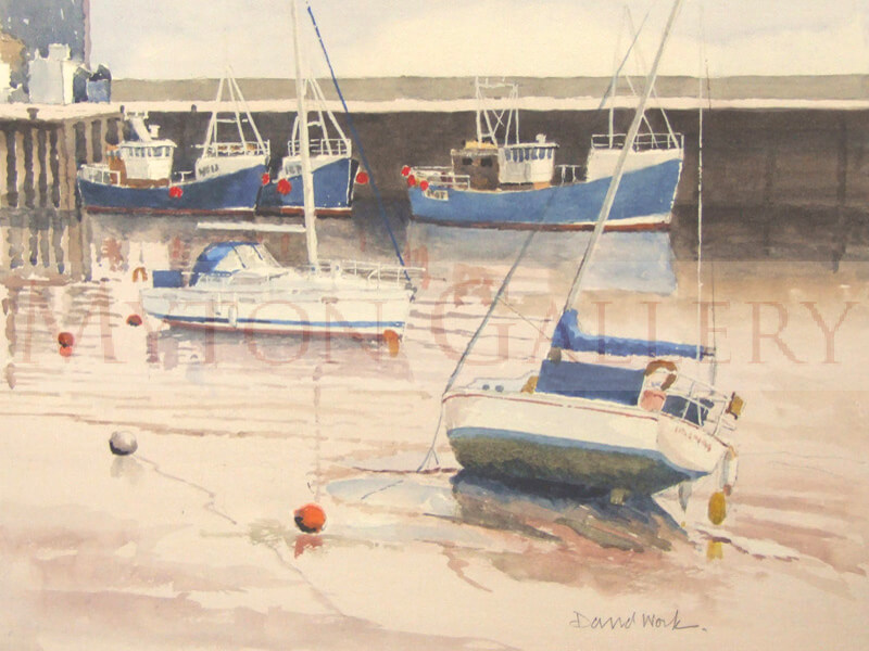Bridlington Harbour watercolour painting by artist David Work