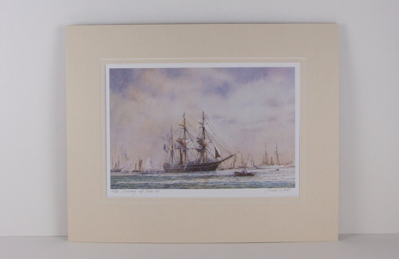 discovery off cowes tall ship david bell mounted for sale