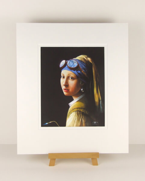 Girl With A Pearl Earring picture by artist Gary Saunt mounted for sale at myton gallery