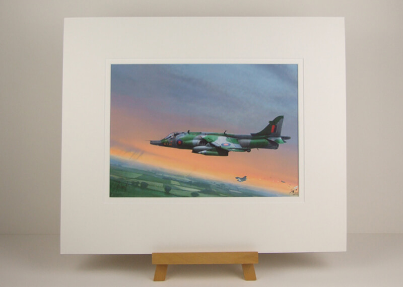 Harrier Jet aviaition print by Gary Saunt mounted for sale