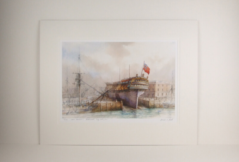 HMS Warrior Portsmouth Naval Dockyard picture by David Bell mounted for sale
