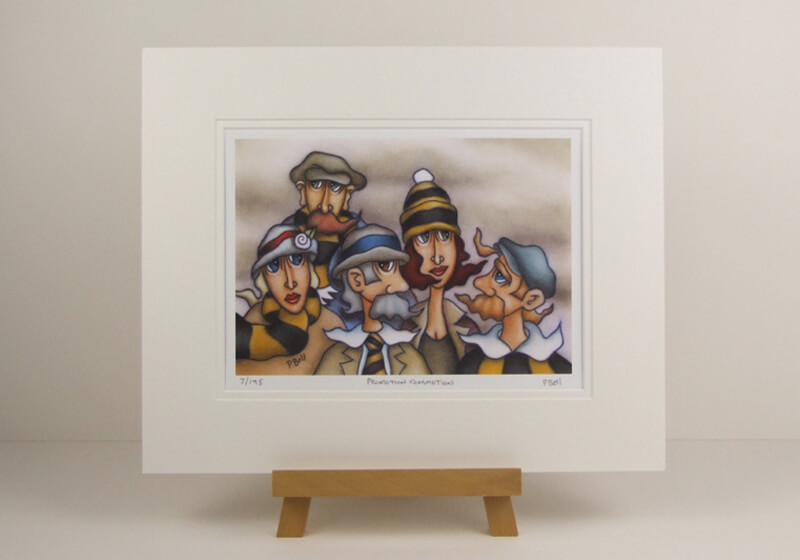 Hull City Football fine art print by artist Peter Bell mounted for sale
