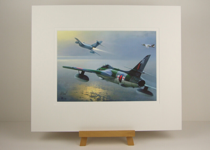 Hunter plane print by Gary Saunt mounted for sale