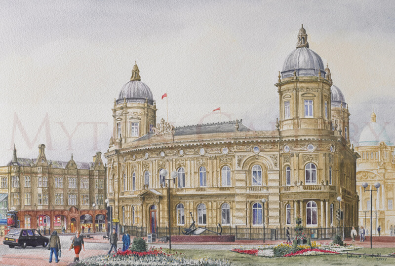The Dock Offices, Maritime Museum, Hull picture by artist John Gledhill