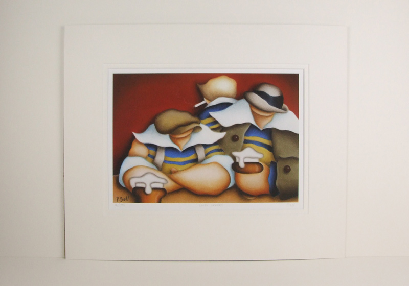Leeds Rhinos rugby picture by Peter Bell mounted for sale