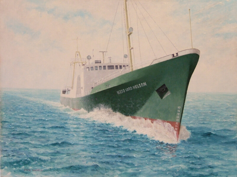 Hull trawler Lord Nelson H330 painting by David Sandell at Myton Gallery