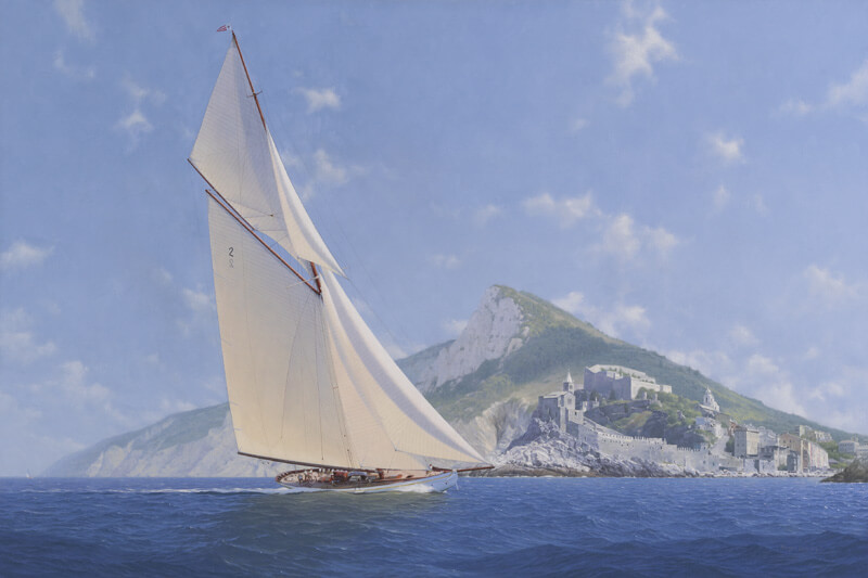 Lulworth J Class yacht fine art print by Roger Davies at Myton Gallery Hull