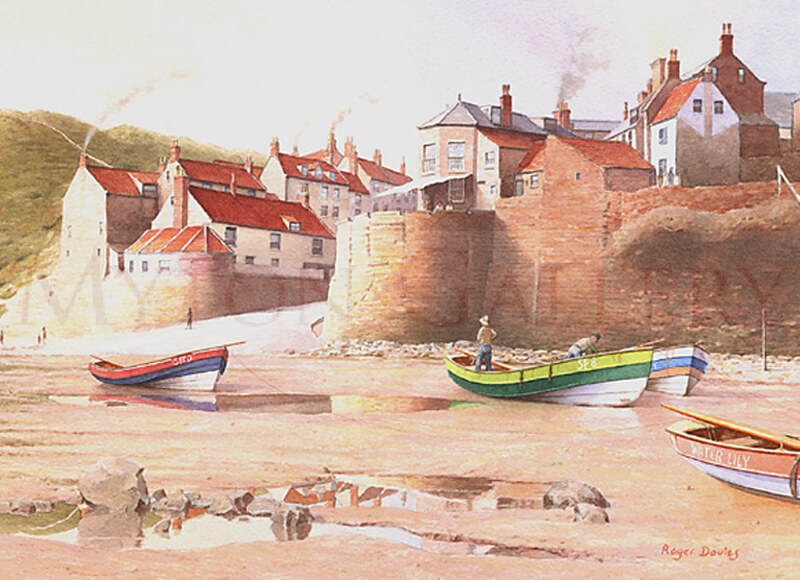 Robin Hood's Bay, North Yorkshire picture by marine artist Roger Davies