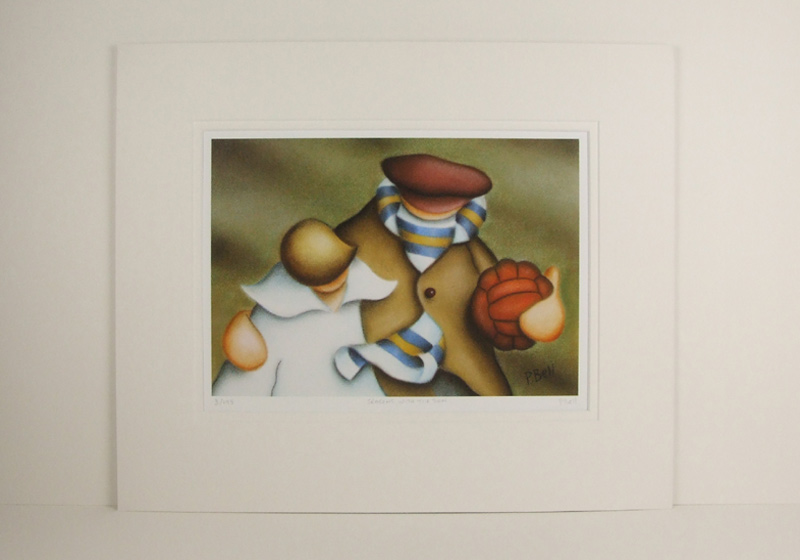 Leeds United football picture by Peter Bell mounted for sale